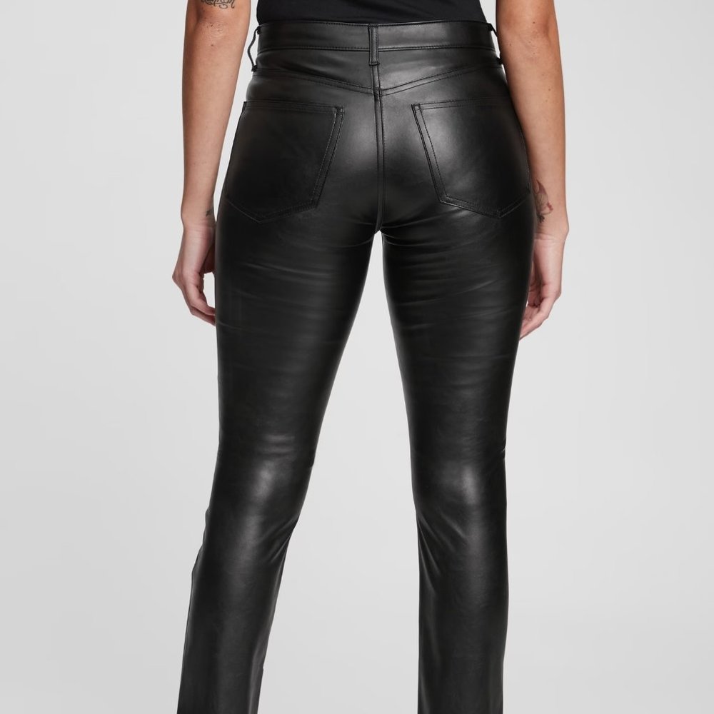 Gap High Rise Vintage Slim Vegan Leather Pants - Picture 2 of 5